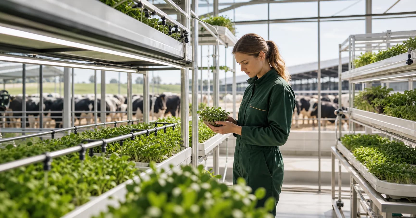 Hydroponic feed and farm infrastructure for Daria Farm